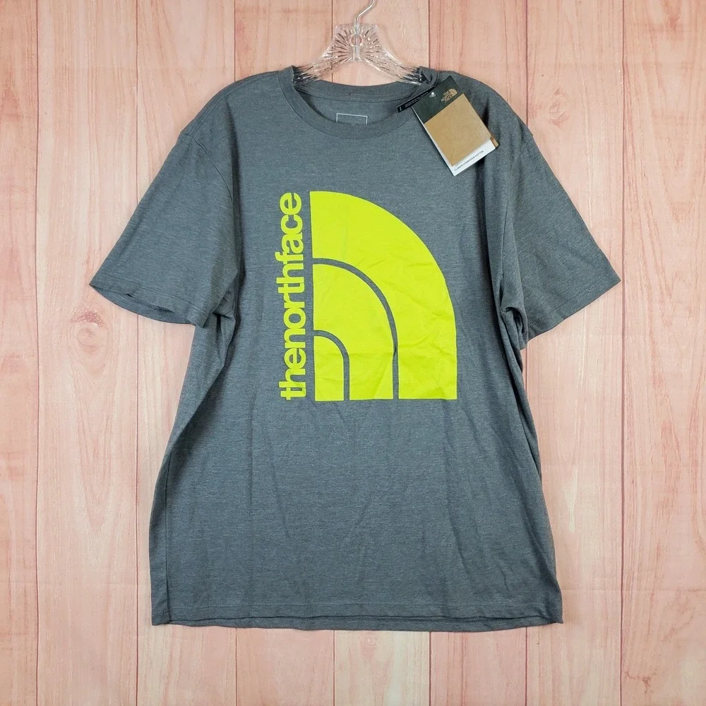 The North Face Mens Shirt Sz Large Gray Cotton Crew Neck Short Sleeve Pullover